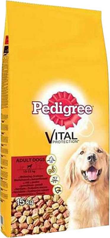 pedigree vital protection biftekli ve kümes hayvanlı 15 kg yetişkin köpek maması 